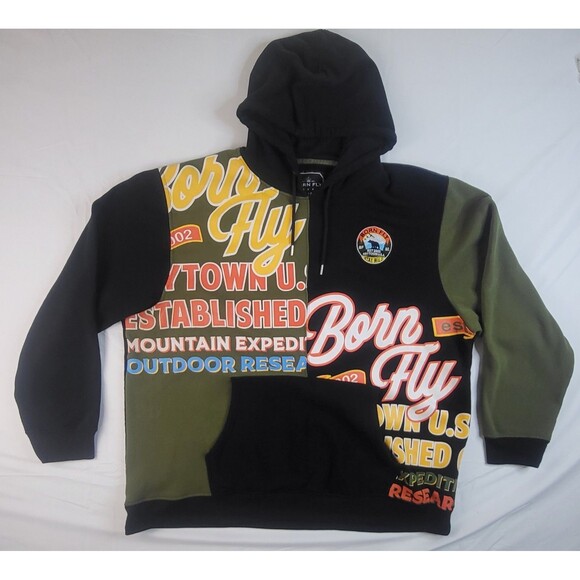 Born Fly Hoodie Size 4XL Stay Fly Pullover Graphic Outdoor Expedition Two Color - Picture 1 of 6